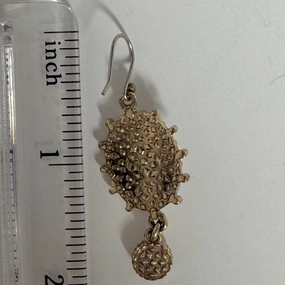 Vintage Lucky Gold Tone Moonglow Pendant Necklace with Matching Dangle Earrings - Picture 13 of 16